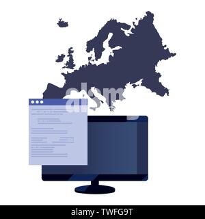 copyright of intellectual digital world computer vector illustration design Stock Vector