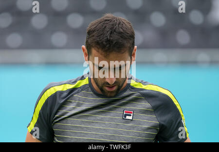 London, UK. 20th June, 2019. Marin CILIC of Croatia during Day four of the Fever Tree Championships Tennis at The Queen's Club, London, England on 20 June 2019. Photo by Andy Rowland. Credit: PRiME Media Images/Alamy Live News Stock Photo