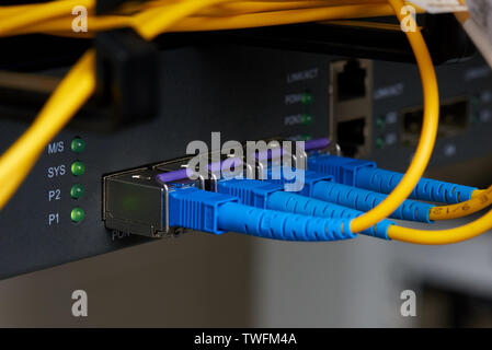 Internet service provider communications equipment. Stock Photo