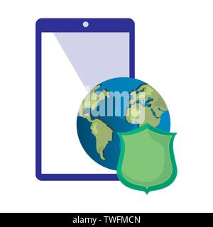 copyright of intellectual digital mobile vector illustration design Stock Vector