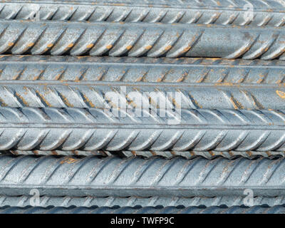 Steel reinforcement bars, industrial background, building armature. Stock Photo