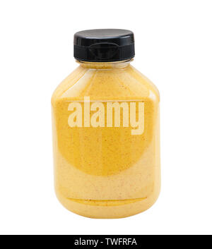 Horseradish Mustard bottle isolated on white background Stock Photo