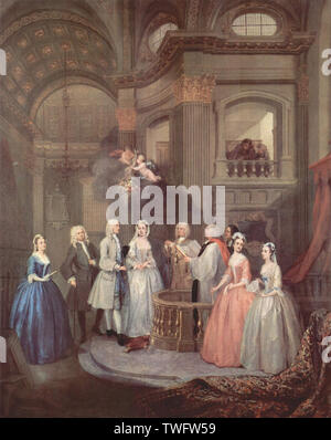 William Hogarth - Wedding Stephen Beckingham Mary Cox C 1729 Stock Photo