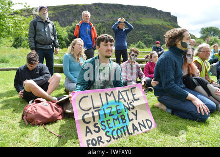 Edinburgh, UK. 20th June, 2019. Extinction Rebellion Protest outside the Scottish Parliament. Credit: Colin Fisher/Alamy Live News Stock Photo