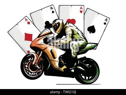 Motorcyclist on a motorcycle vector illustration design Stock Vector