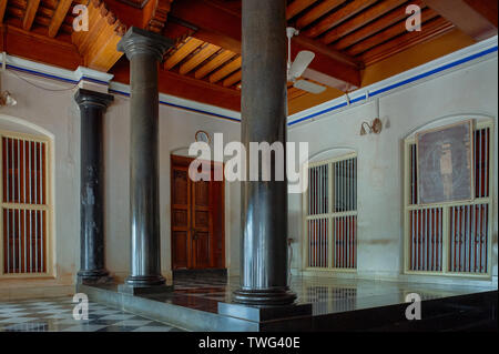 22-Aug-2009-Kanadukathan Palace, Chettinad Kanadukathan Palace, Chettinad, Tamil Nadu, India. Stock Photo