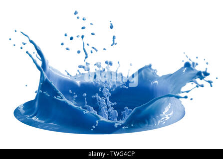 dark blue paint splash isolated on black background Stock Photo - Alamy