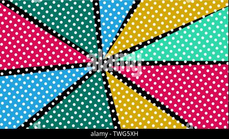 Vector pop art colorful rays background Stock Vector