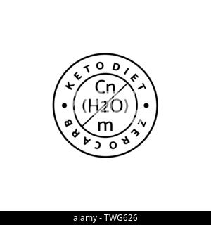 Ketogenic Diet Round Logo Line Style. Minimalistic Icon from carbs and sugar free. Stock Vector