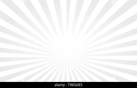Vector pop art colorful rays background. White rays on a grey background Stock Vector
