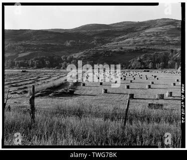 RANCH LANDS IN PROVO RIVER VALLEY. VIEW TO WEST. - Jordanelle Valley, Heber City, Wasatch County, UT Stock Photo