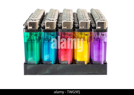 Cigarette lighter set sort,isolated on background Stock Photo