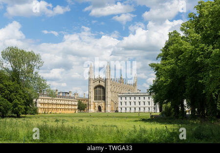 Kings college and chapel and trinity college from The Backs Cambridge 2019 Stock Photo