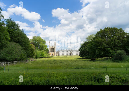 Kings college and Chapel from The Backs Cambridge 2019 Stock Photo