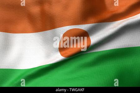 3D Illustration of Niger Flag Stock Photo