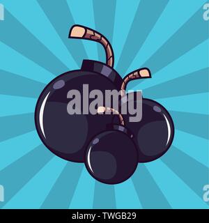 comic bombs explosion pop art white background vector illustration Stock Vector