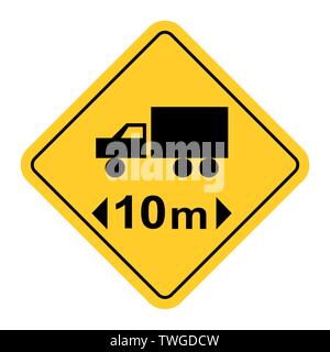 Truck maximum length traffic sign isolated on white background Stock Vector