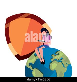 copyright of intellectual digital people vector illustration Stock Vector