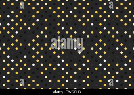 Dark with gold polka dot. Wide Seamless pattern Vector background. Black surface design Stock Vector