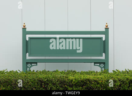 steel signboard in the garden Stock Photo