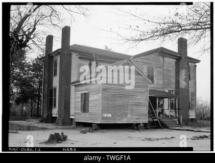 Historic American Buildings Survey W. N. Manning, Photographer, January 18, 1934. REAR VIEW. NORTHWEST. - General Robert Lee Bullard House, U.S. Route 431 (State Route 37), Oak Bowery, Chambers County, AL Stock Photo