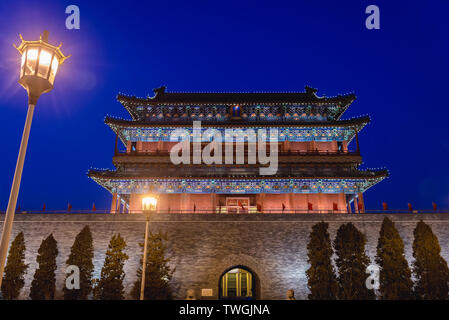 Evening view on Zhengyangmen gate house - part of the ancient city walls in Beijing, capital city of China Stock Photo