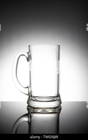 Empty clear beer mug, isolated on white background. Stock Photo