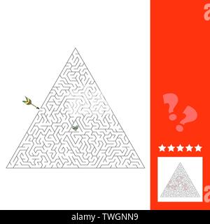 Maze puzzle game for St. Valentine Day. Maze game for kids, answer included Stock Vector