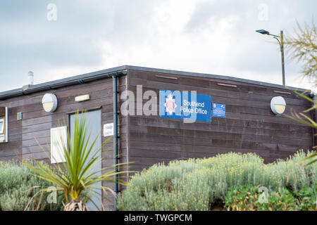 southend on sea, UK, 2019-05-28. ,Wooden structured  Local constabulary office on the promenade of Southend o sea Stock Photo