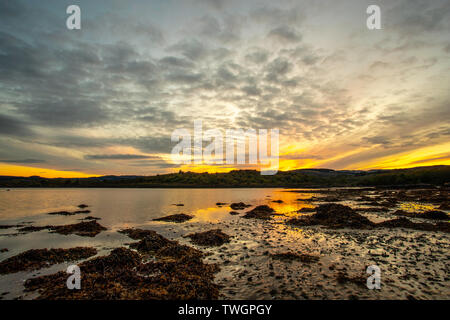 Sunsetting over West Loch Tarbert, Kintyre Peninsular, Scotland Stock Photo