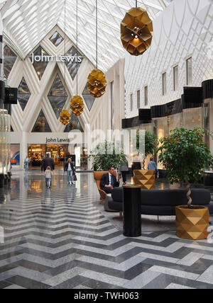 Victoria Gate shopping centre with John Lewis at the far end, in Leeds, Yorkshire, UK. Stock Photo