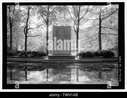 Rear elevation view of Manhood monolith - Theodore Roosevelt Island, Potomac River, Washington, District of Columbia, DC Stock Photo