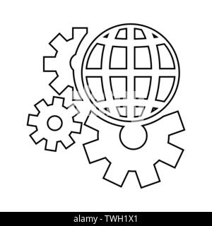 world settings gears on white background vector illustration Stock Vector