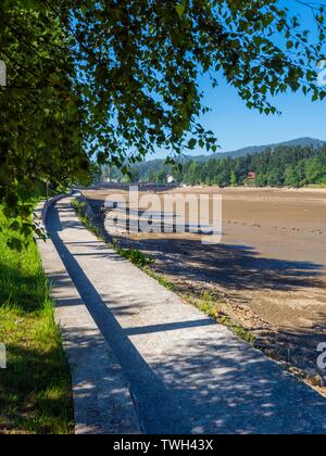 Dried lake-bed Bajer in Fuzine Croatia Spring 2019 coastline promenade