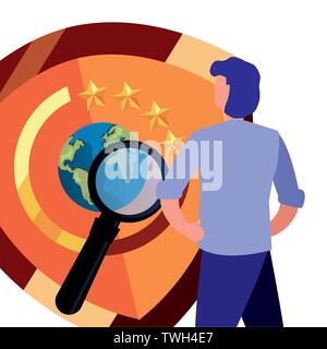 copyright of intellectual digital man vector illustration Stock Vector