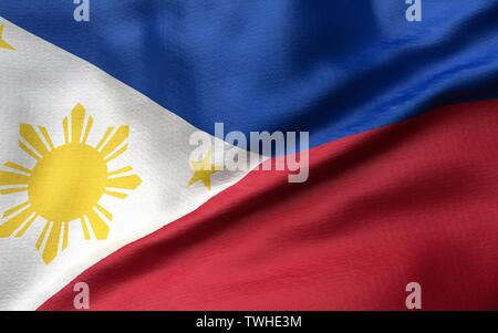 3D Illustration of Philippines Flag Stock Photo