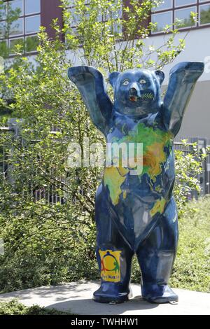 The berliner bear as street art, the bear is the symbol of Berlin, Germany Stock Photo