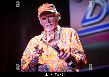 Roskilde, Denmark. 20th June, 2019. Roskilde, Denmark - June 20th, 2019. The American surf rock and vocal group The Beach Boys performs a live concert at Roskilde Kongrescenter in Roskilde. Here singer, songwriter and musician Mike Love is seen live on stage. (Photo Credit: Gonzales Photo/Alamy Live News Stock Photo
