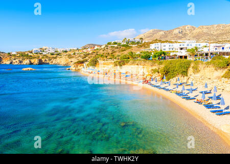 View of beautiful sea at Ammopi beach, Karpathos island, Greece Stock Photo