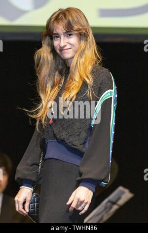 June 20, 2019 - Yokohama, Japan - Actress Thais Alessandrin attends the opening ceremony for the Festival du Film Francais au Japon 2019 at Yokohama Minato Mirai Hall. This year, 16 movies will be screened during the annual film festival which runs from June 20 to 23. (Credit Image: © Rodrigo Reyes Marin/ZUMA Wire) Stock Photo