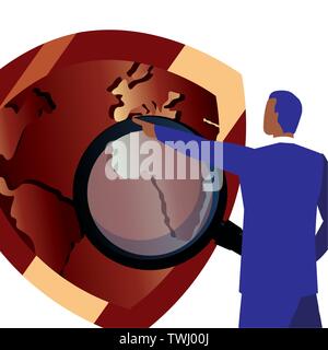 copyright of intellectual digital man vector illustration Stock Vector