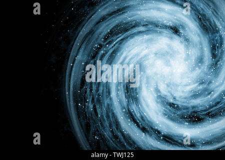 3D modeling design, blue nebula background Stock Photo
