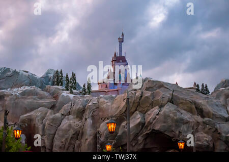 Orlando, Florida. May 10, 2019. Be Our Guest Restaurant Castle in Magic Kingdom at Walt Disney World. Stock Photo