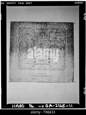 Second floor plan no date - Savannah City Hall, Bay and Bull Streets, Savannah, Chatham County, GA Stock Photo