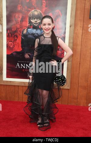 Westwood, California, USA. 20th June, 2019. Mckenna Grace arrives for the World Premiere of 'Annabelle Comes Home' at the Regency Village theatre on June 20, 2019 in Westwood, California Credit: Faye Sadou/MediaPunch Credit: MediaPunch Inc/Alamy Live News Stock Photo