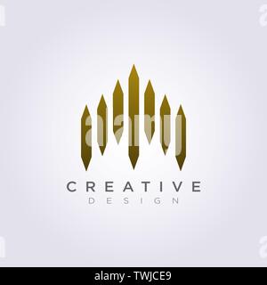Tall skyscraper building Vector Illustration Design Clipart Symbol Logo Template. Stock Vector