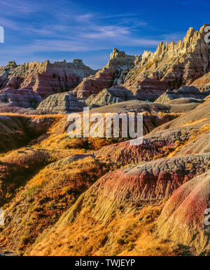 Yellow Mounds, Badlands Wilderness, Badlands National Park, South Dakota Stock Photo