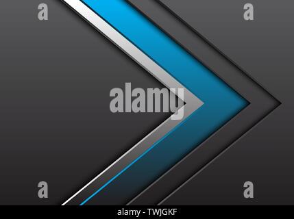 Abstract blue silver grey arrow with blank space direction design modern futuristic background vector illustration. Stock Vector
