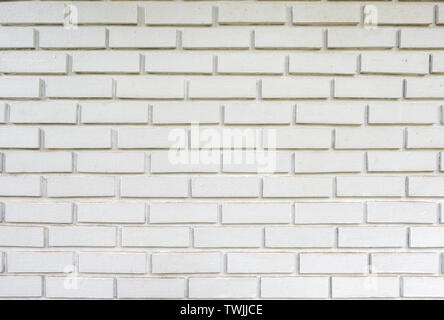 Weathered texture white brick wall background Stock Photo