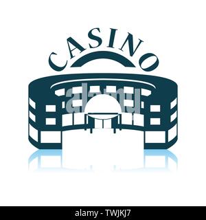 Casino Building Icon. Shadow Reflection Design. Vector Illustration. Stock Vector